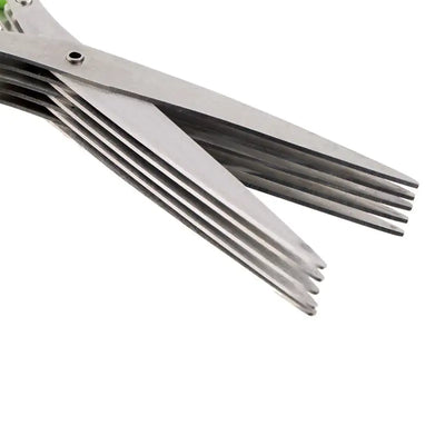 Multifunctional Multi-layer Green Onion Scissors Stainless Steel Onion Cutting Knife